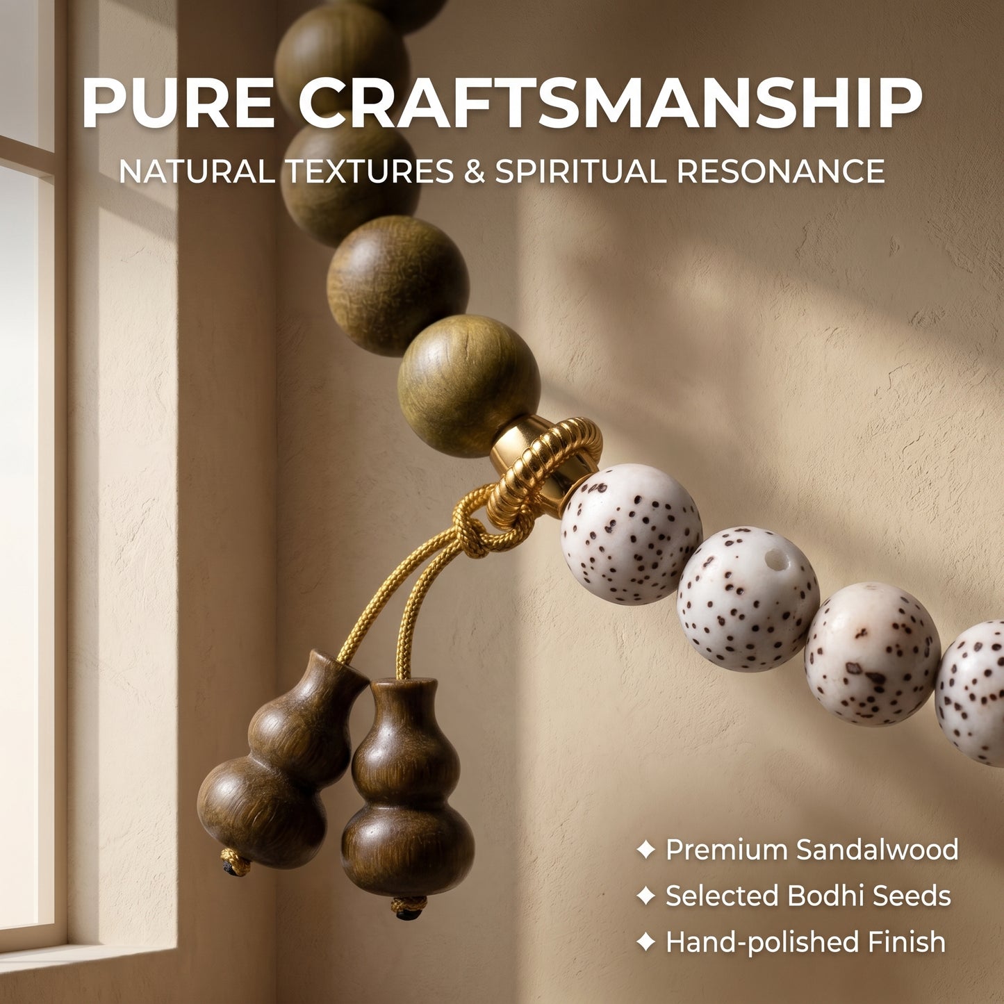 Green Sandalwood and Bodhi Seed Beaded Bracelet for Men and Women, Natural Wood Bead Wrist Jewelry with Polished Beads, Nature Inspired Style for Daily Outfits, Meditation, Layering, and Gift Styling