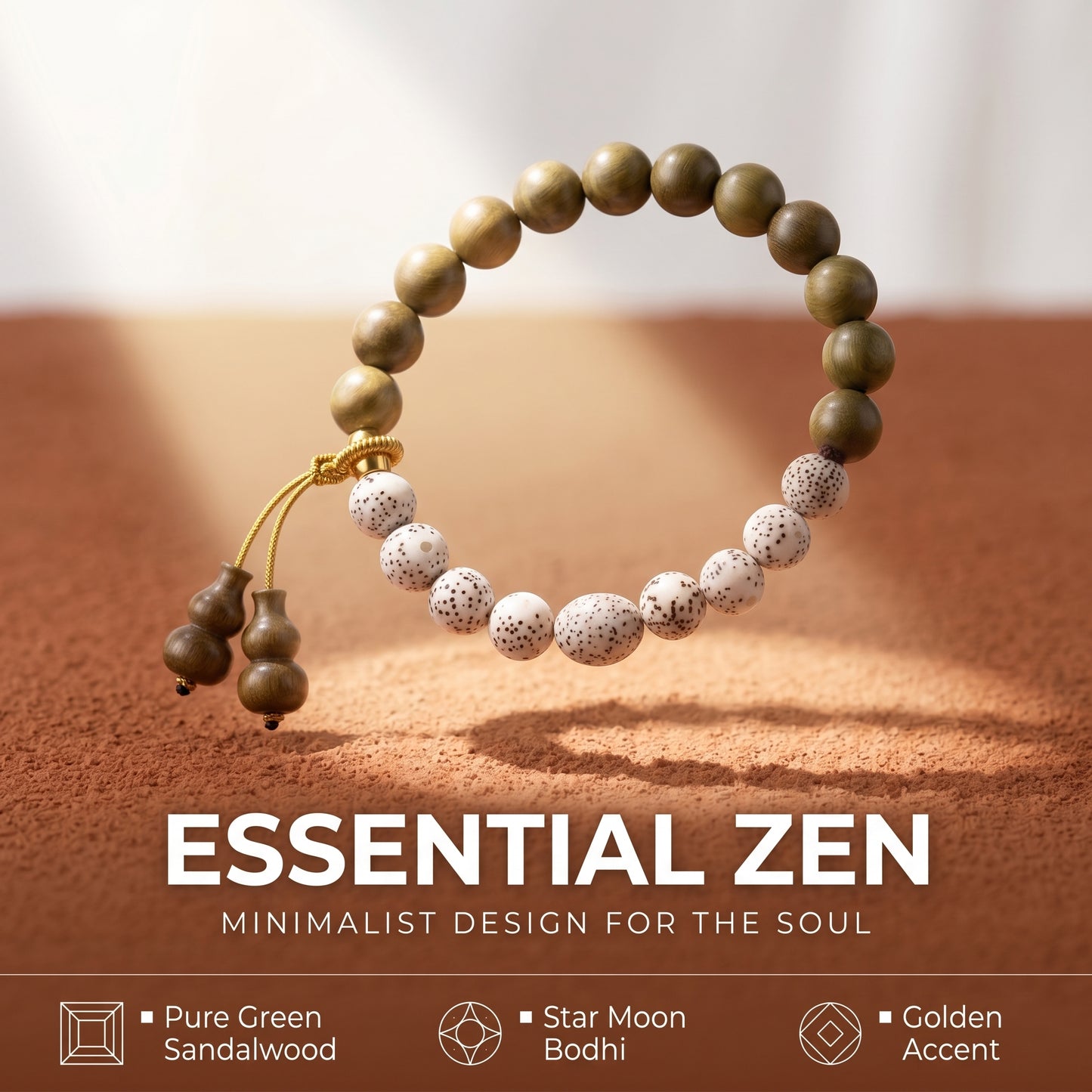Green Sandalwood and Bodhi Seed Beaded Bracelet for Men and Women, Natural Wood Bead Wrist Jewelry with Polished Beads, Nature Inspired Style for Daily Outfits, Meditation, Layering, and Gift Styling