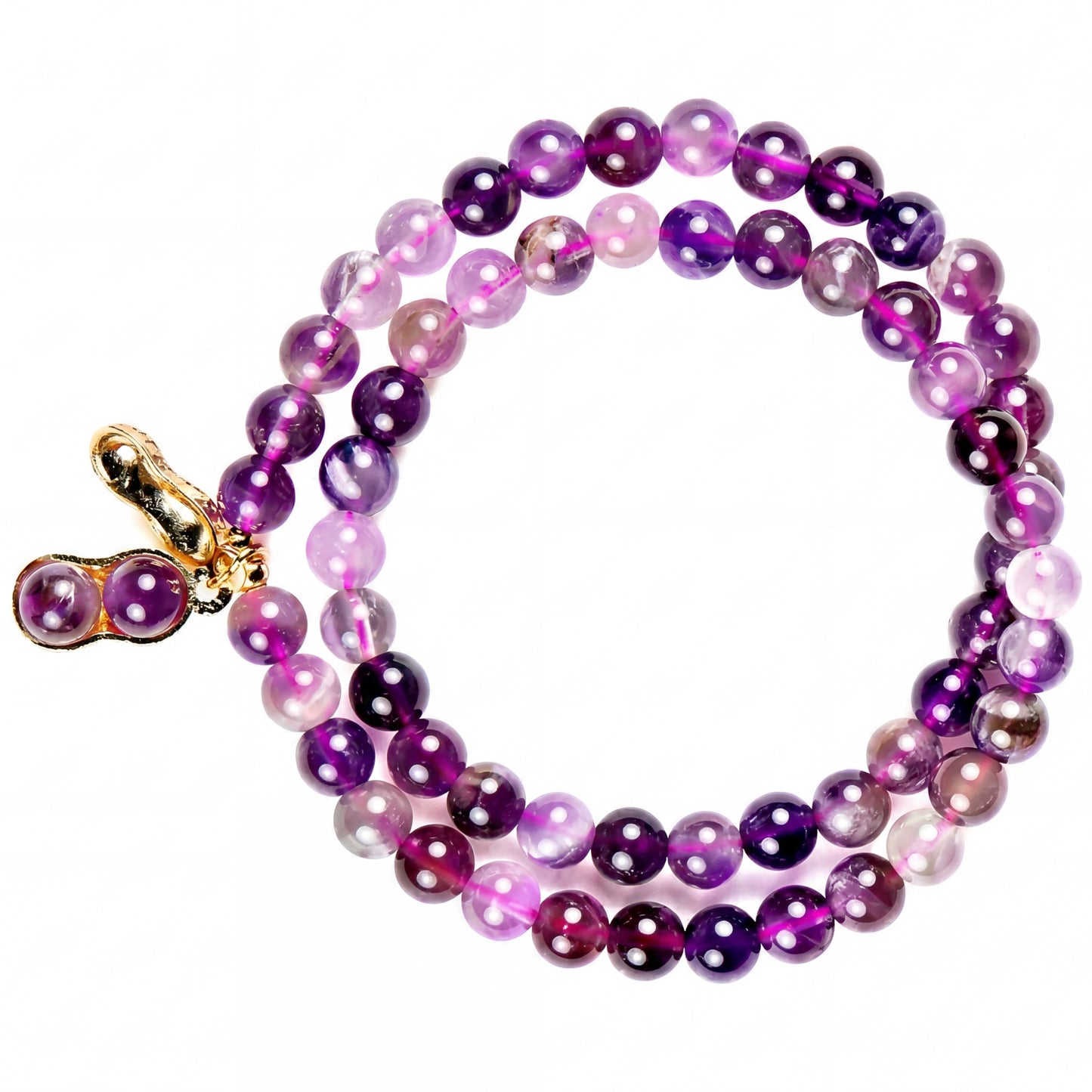 Amethyst Double Wrap Bracelet for Women, Natural Crystal Stone Wrist Jewelry with Polished Beads, Serene Violet Style for Daily Outfits, Meditation, Layering, and Gift Styling