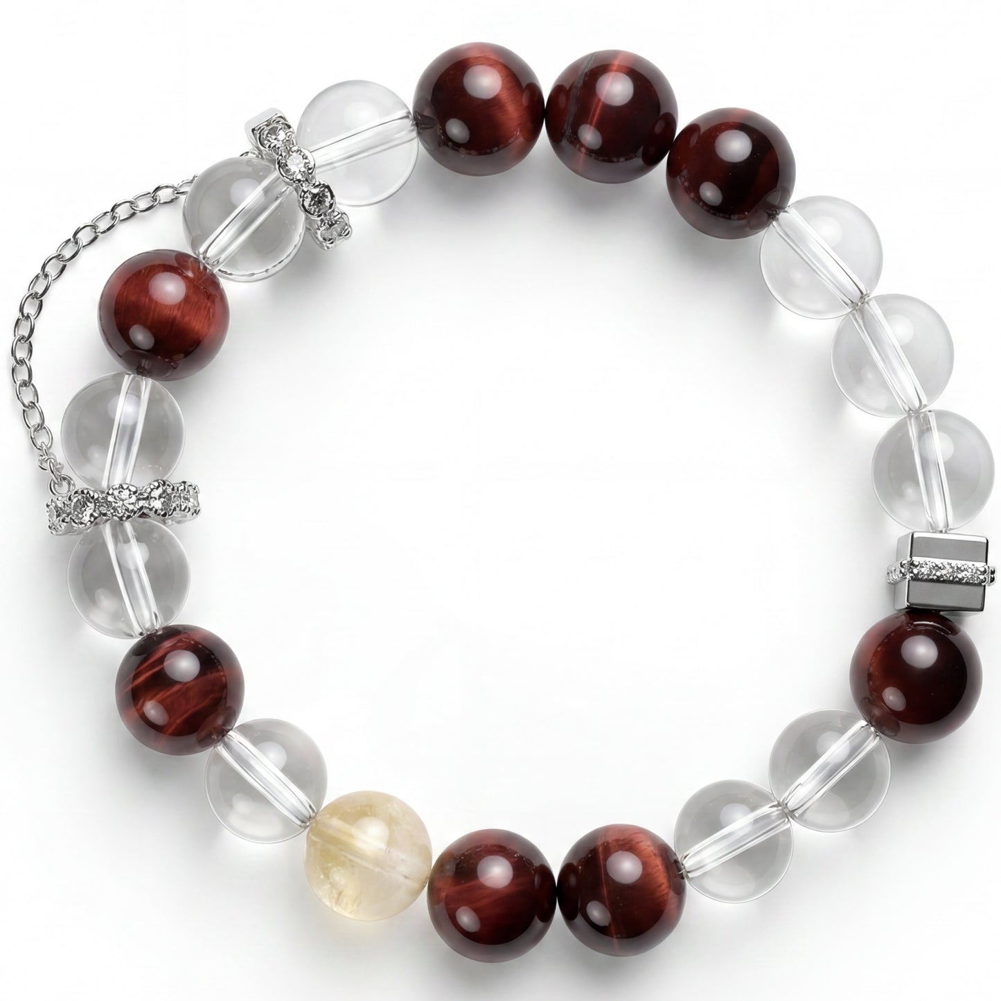 Red Tiger Eye Beaded Bracelet for Women, Natural Stone Bead Wrist Jewelry with Polished Beads, Warm Confident Style for Daily Outfits, Meditation, Layering, and Gift Styling