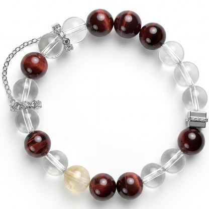 Red Tiger Eye Beaded Bracelet for Women, Natural Stone Bead Wrist Jewelry with Polished Beads, Warm Confident Style for Daily Outfits, Meditation, Layering, and Gift Styling