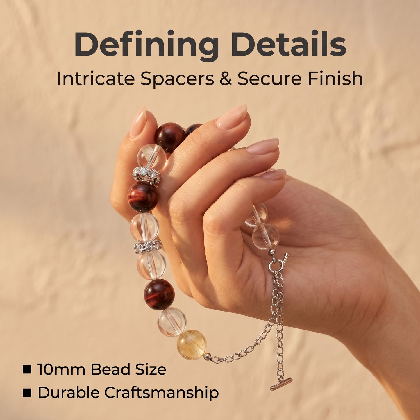 Red Tiger Eye Beaded Bracelet for Women, Natural Stone Bead Wrist Jewelry with Polished Beads, Warm Confident Style for Daily Outfits, Meditation, Layering, and Gift Styling